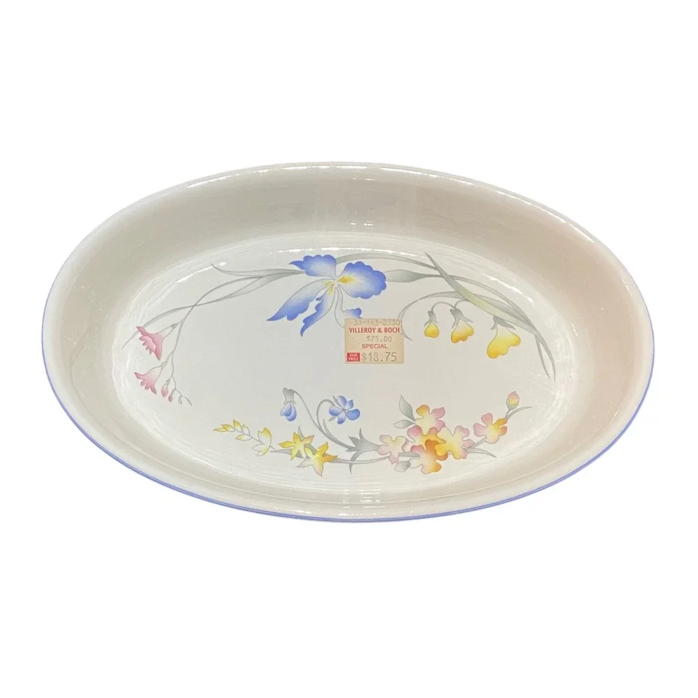 Villeroy & Boch Riviera Vilbofour Oval Baker Porcelain Floral Baking Dish 12 in